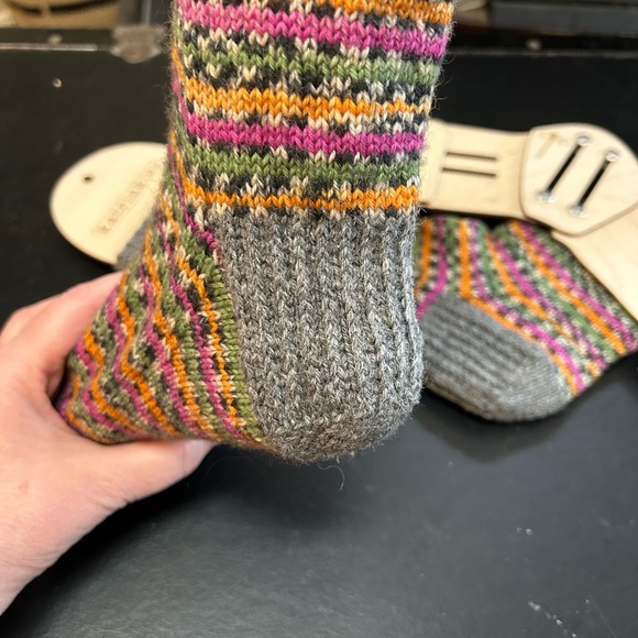 Multicolour Hand Made Knit Socks - Picture 3 of 5